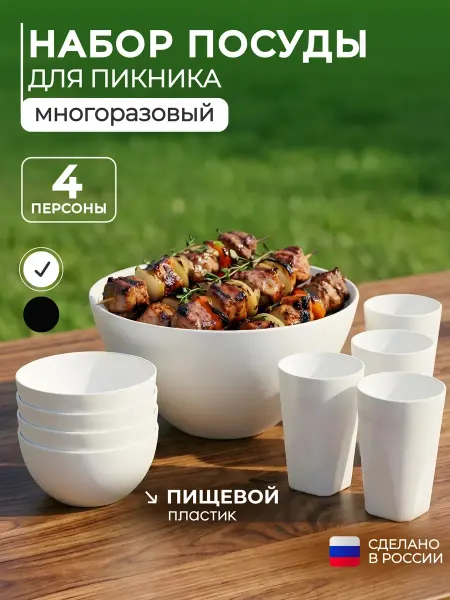Набор для пикника пластиковая посуда