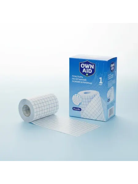 OWN AID Пластырь рулонный нетканый, 10 см × 10 м