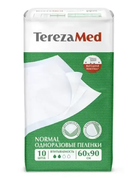 Terezamed Пеленки впитывающие для взрослых Normal 60х90, 10 штук