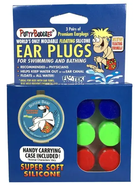 PUTTY BUDDIES Беруши для плавания силиконовые Flo-Tek, детские, взрослые
