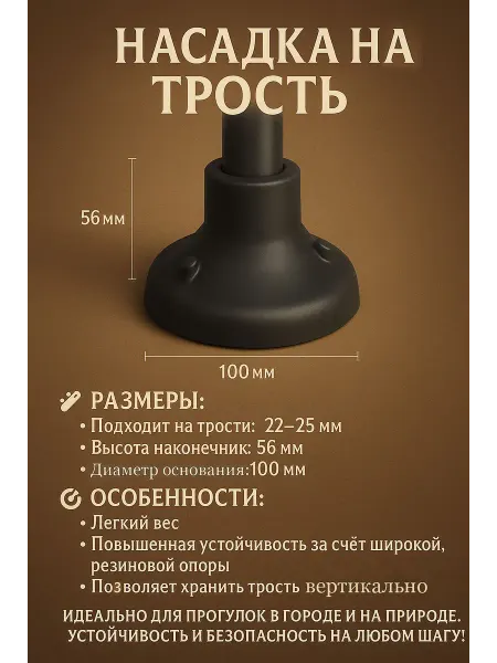Насадка на трость повышенной устойчивости