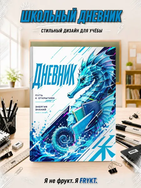 Школьный дневник 1-11 класс Морской конёк с тетрадями