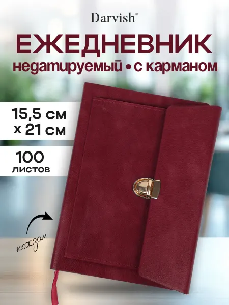 Darvish TM Ежедневник недатированный А5 подарочный с карманом