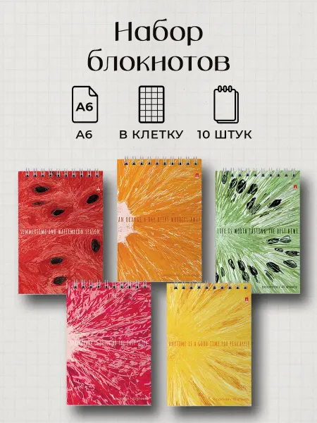 Альт Блокноты для детей набор в школу А6 10шт для записей мини