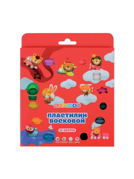 Я-Художник! Пластилин восковой "Цветик", 12 цветов