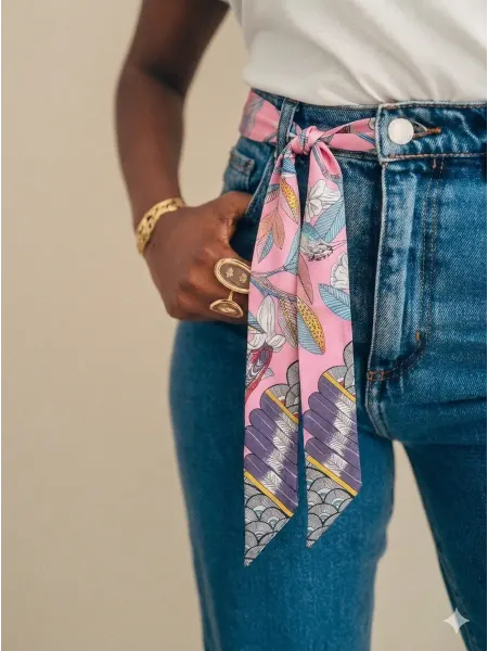 LUXE BELT Твилли платок на сумку и голову, шелковая лента для волос