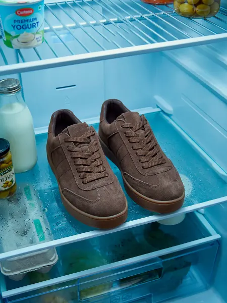SHOES OCEAN Кеды замшевые коричневые на шнурках