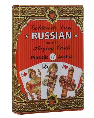 Игральные карты Золотая Россия 36, Piatnik. Русский стиль, пластиковое покрытие. Колода для карточной игры