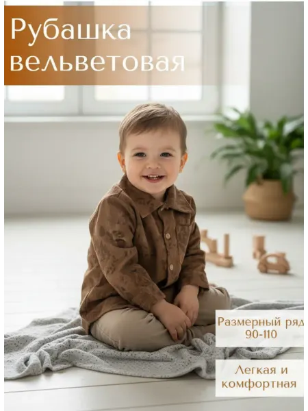Территория kids Рубашка детская вельветовая для мальчика