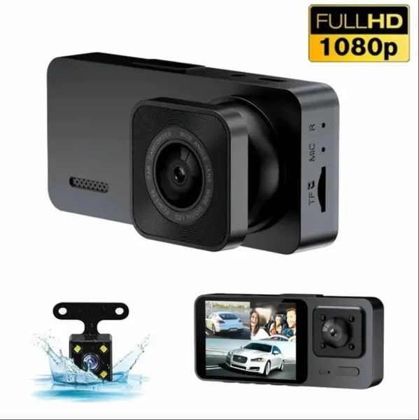3-канальный Автомобильный видеорегистратор WDR FULL HD 1080P 3 в 1 черный