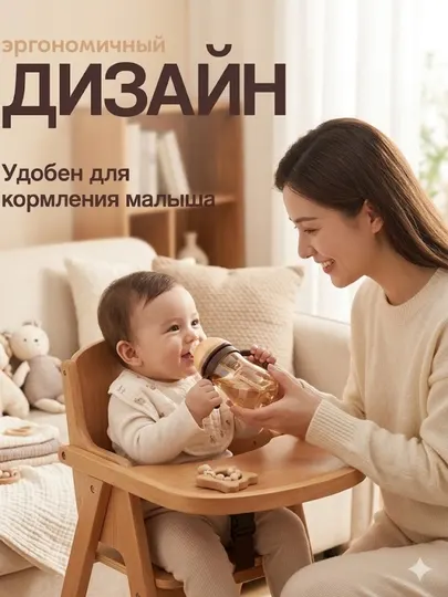 Детская бутылочка с силиконовой соской трубочкой и шариком 360 антиколиковая
