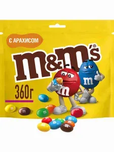 Конфеты шоколадные драже M&M's молочный шоколад с арахисом, 360 г