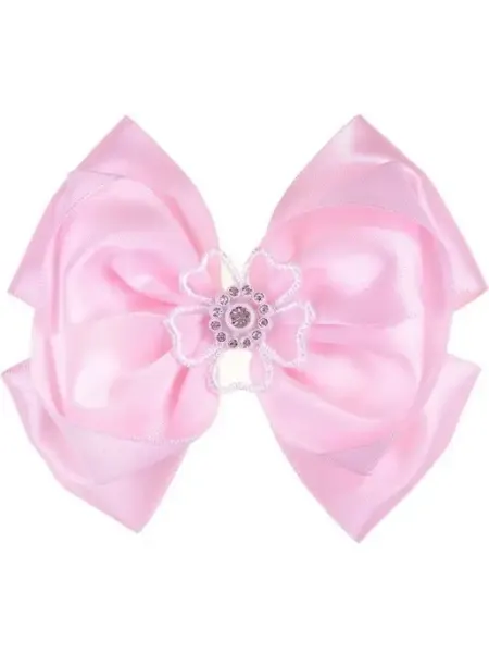 Baby's joy Бант на резинке для волос розовый праздничный 11см
