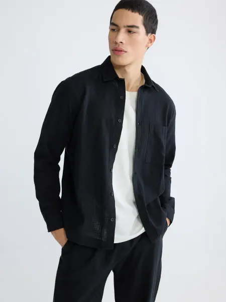 LC Waikiki Мужская рубашка regular fit под лен