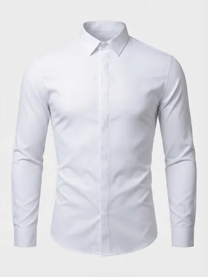 Мужская рубашка Slim Fit, классическая, белая