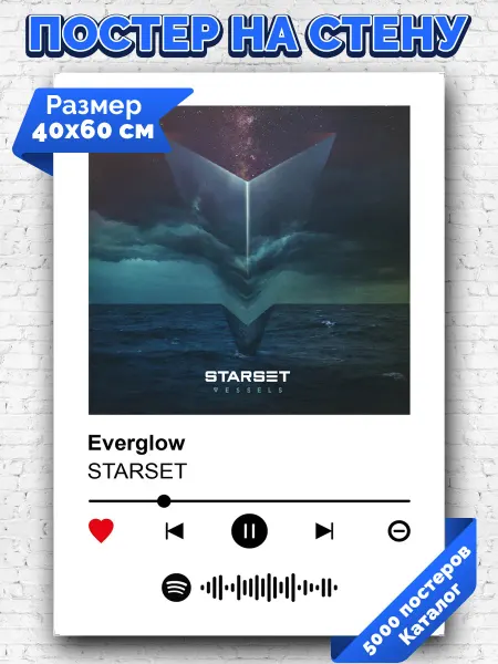 Arthata-spotify постер Спотифай постер Плакат на стену Starset - Everglow 40х60