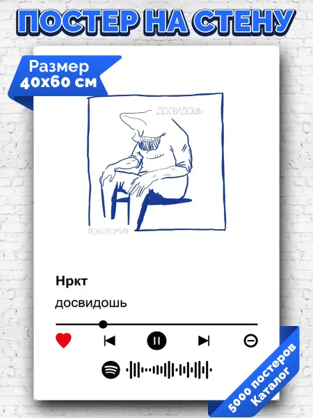 Arthata-spotify постер Спотифай постер Плакат на стену досвидошь - Нркт 40х60