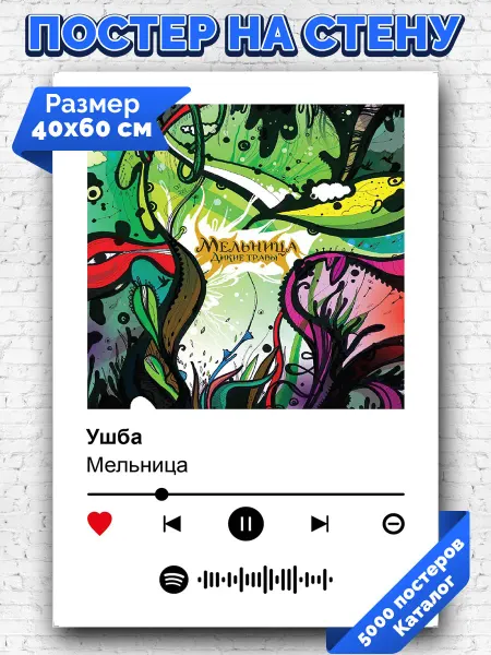 Arthata-spotify постер Спотифай постер Плакат на стену Мельница - Ушба 40х60