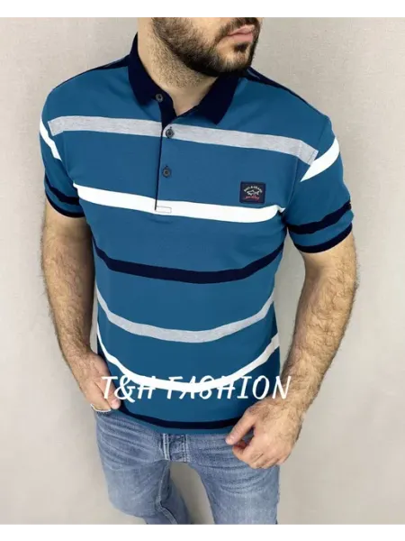 T&H fashion Футболка поло с коротким рукавом хлопок