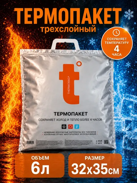 Термопакет для продуктов многоразовый 32*35