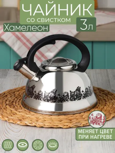 Катунь Чайник со свистком 3 л хамелеон