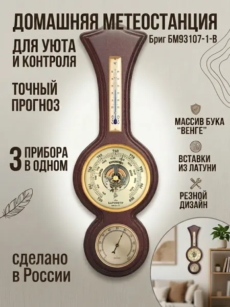 БРИГ Метеостанция механическая БМ93107.1.В. Настенная