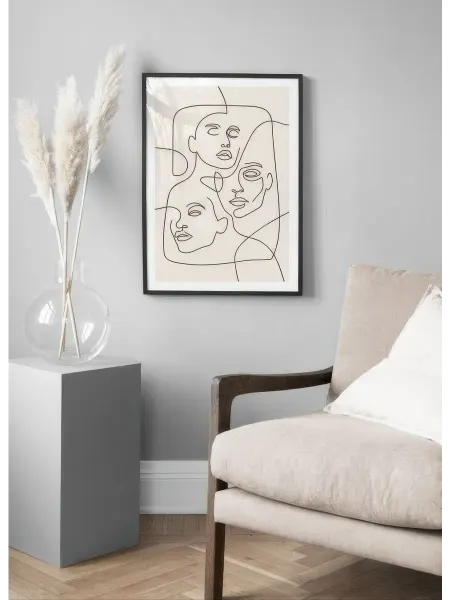 Onllyart Постер 21x30 Три лица линии линии