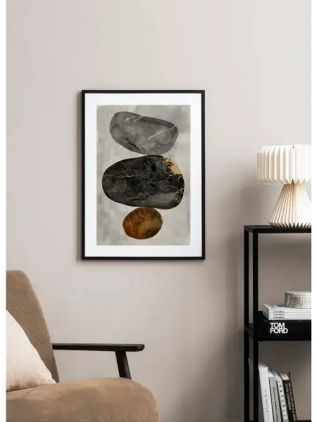 Onllyart Постер 21x30 золотые трещины