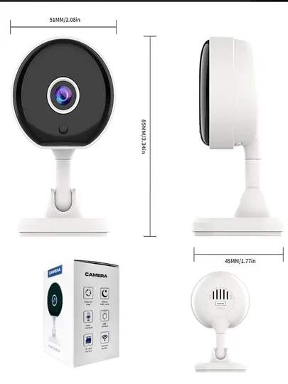 Мини WiFi домашняя камера, с двойным объективом, поворотом на 360°, интерактивный мониторинг