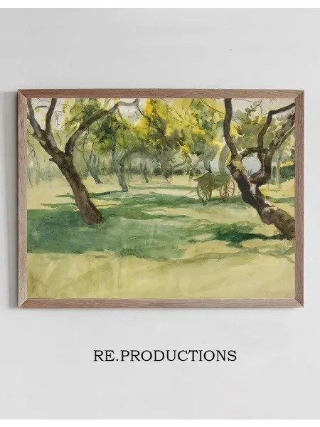 Re.productions Постер Orchard with FarmCart - Edwin Austin Abbey