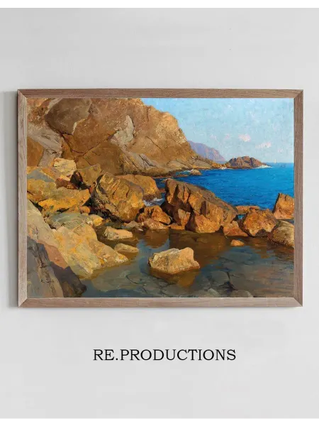 Re.productions Постер Felsige Küste bei Nervi in Abendsonne - Alfred Zoff