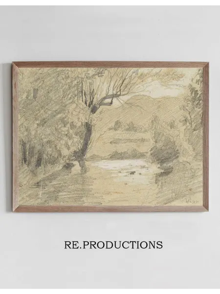 Re.productions Постер Flusslandschaft in Wasen (Emmental) - Albert Anker