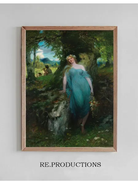Re.productions Постер Wood nymph and shepherd - Ferdinand Leeke