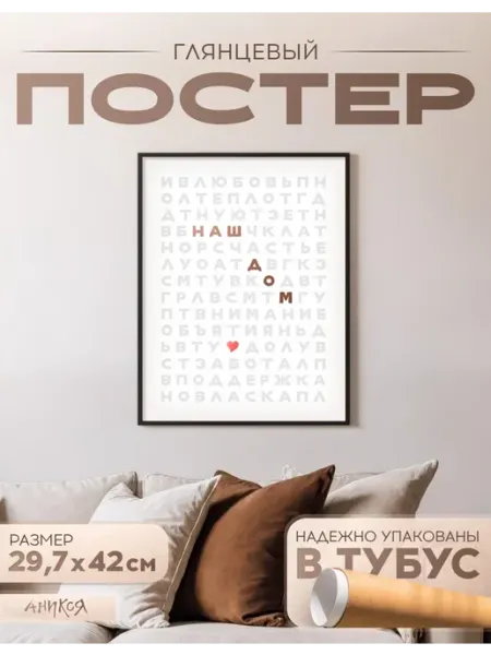 AniKoya Постер на стену интерьерный наш дом