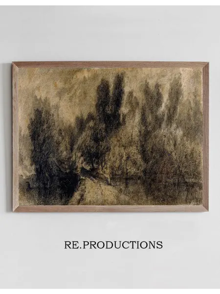 Re.productions Постер Paysage de ville avec remparts - Théodore Rousseau