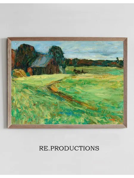 Re.productions Постер Vasilevskoë – Barn With Pony - Wassily Kandinsky
