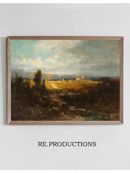 Re.productions Постер Flachlandschaft im Vorgebirge - Carl Spitzweg