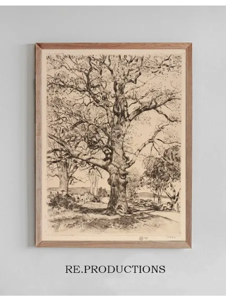 Re.productions Постер Wayside Inn Oaks in Spring - Childe Hassam