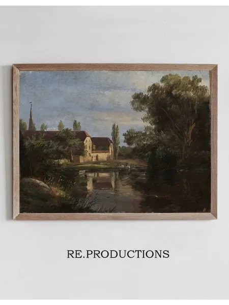 Re.productions Постер View of Plauen at the River - Johan Christian Dahl