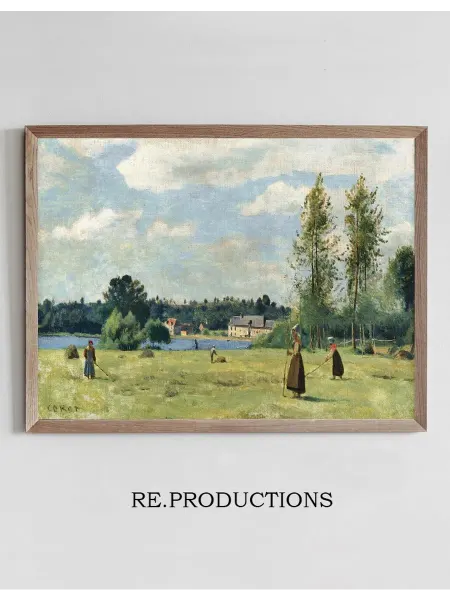 Re.productions Постер Faneuses À Ville - Jean-Baptiste-Camille Corot