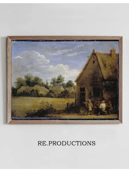 Re.productions Постер Cottage with Peasants - David Teniers The Younger