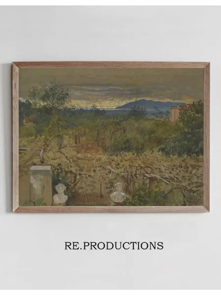 Re.productions Постер Garden with ruins - Walter Crane