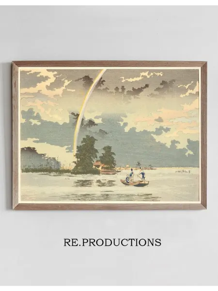 Re.productions Постер View at dusk, Hashiba, Tokyo - Kobayashi Kiyochika