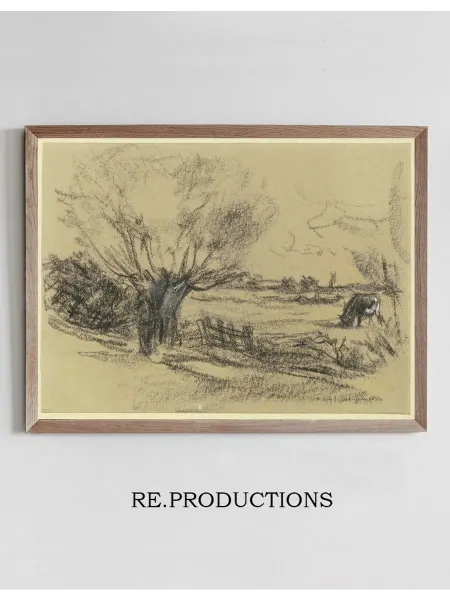 Re.productions Постер Wiese mit Vieh, vorne eine - Max Liebermann