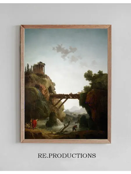 Re.productions Постер Fantastic View of Tivoli - Hubert Robert
