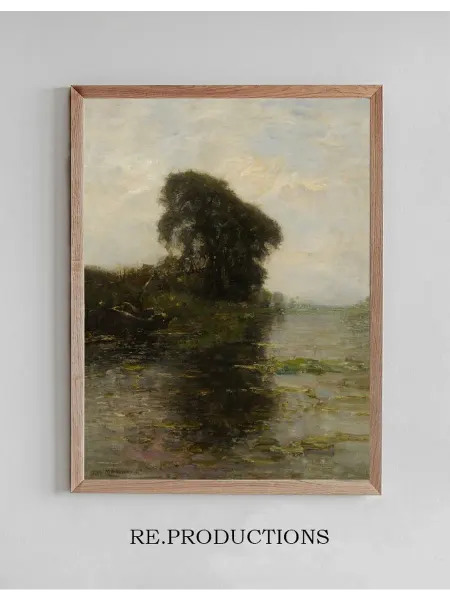Re.productions Постер Landzicht Farm under Light Blue Sky - Piet Mondrian