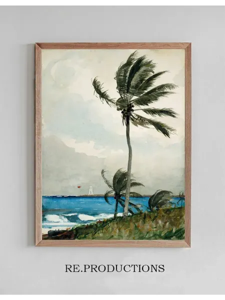 Re.productions Постер Palm Tree, Nassau - Winslow Homer