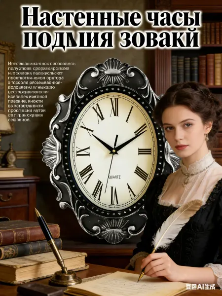 Клок-Хоум Эллиптические настенные часы, римские цифры