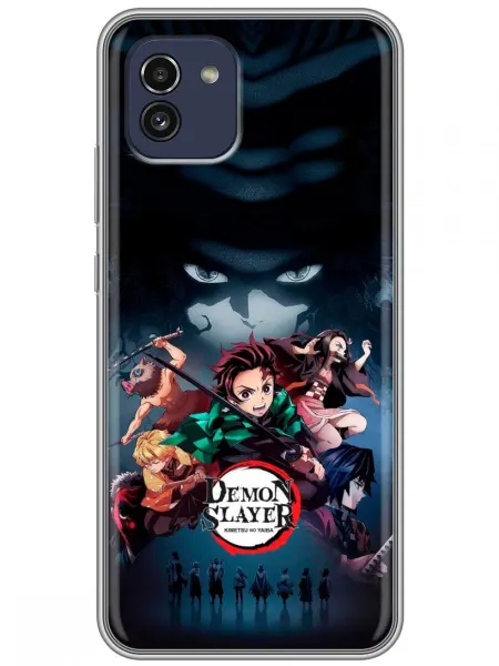 360skin Чехол на Samsung Galaxy A03 Demon Slayer рассекающий демонов