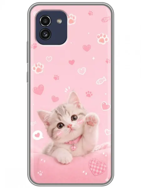 360skin Чехол на Samsung Galaxy A03 Котенок для девочки